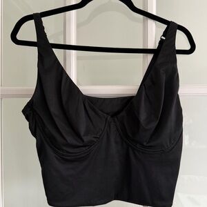 Aerie Smoothiez Black Sculpting Crop Tank | Bustier Style | Size XL